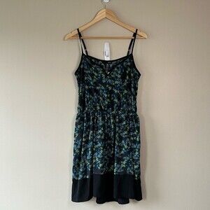 Aqua Multicolor Floral Casual Mini Dress Size Large